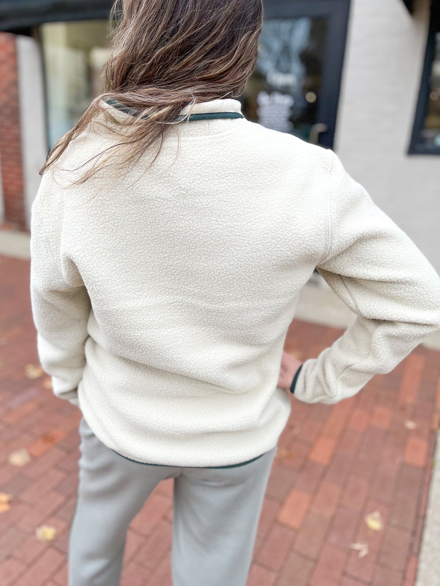 Sherpa Tulip Leather Patch Quarter Zip