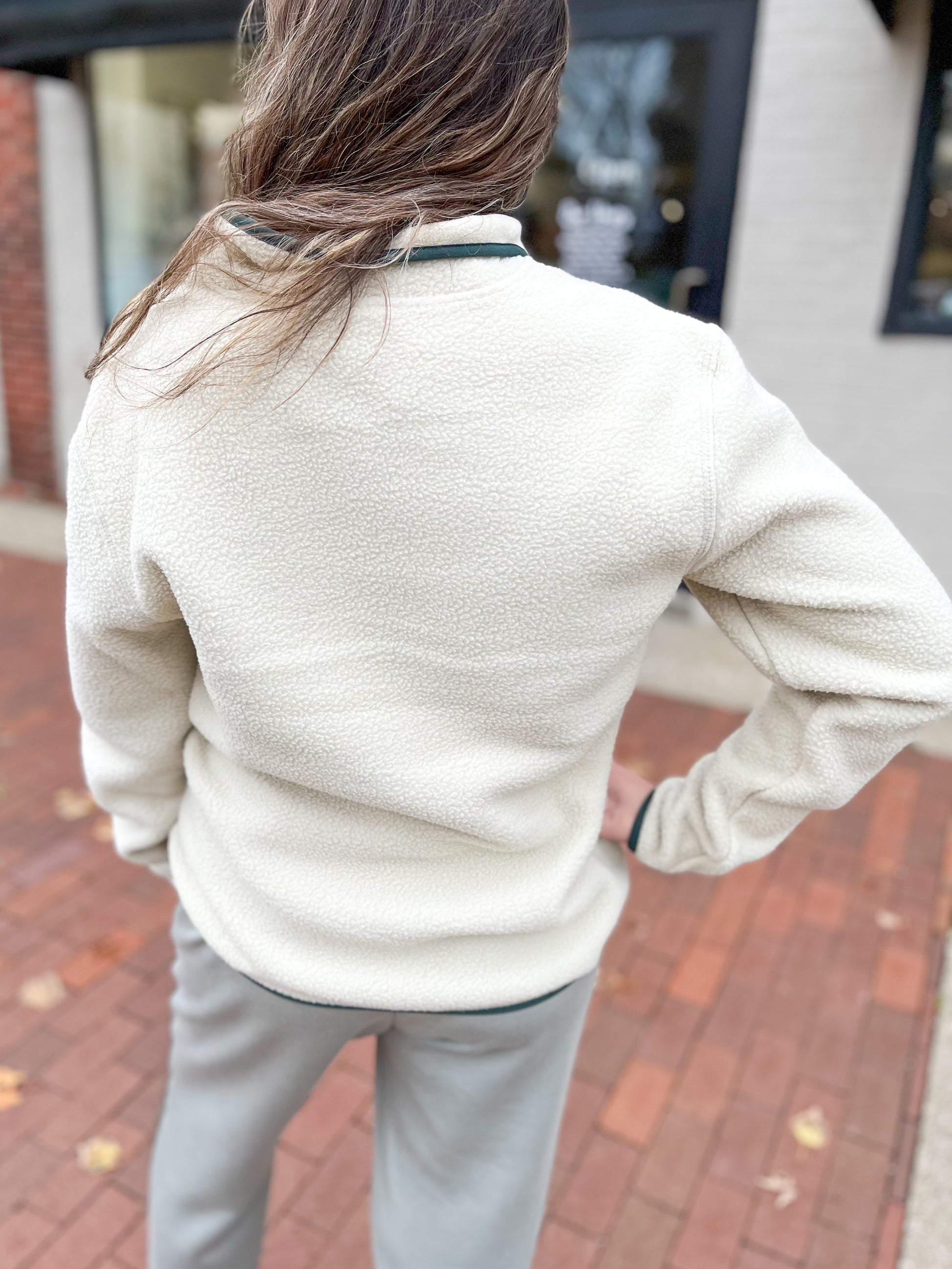 Sherpa Tulip Leather Patch Quarter Zip