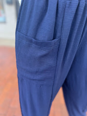 Navy Front Pocket Pants