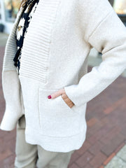 Oatmeal Heavy Weight Open Cardigan