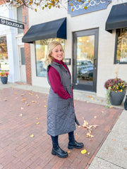 Charcoal Puffer Duster Vest