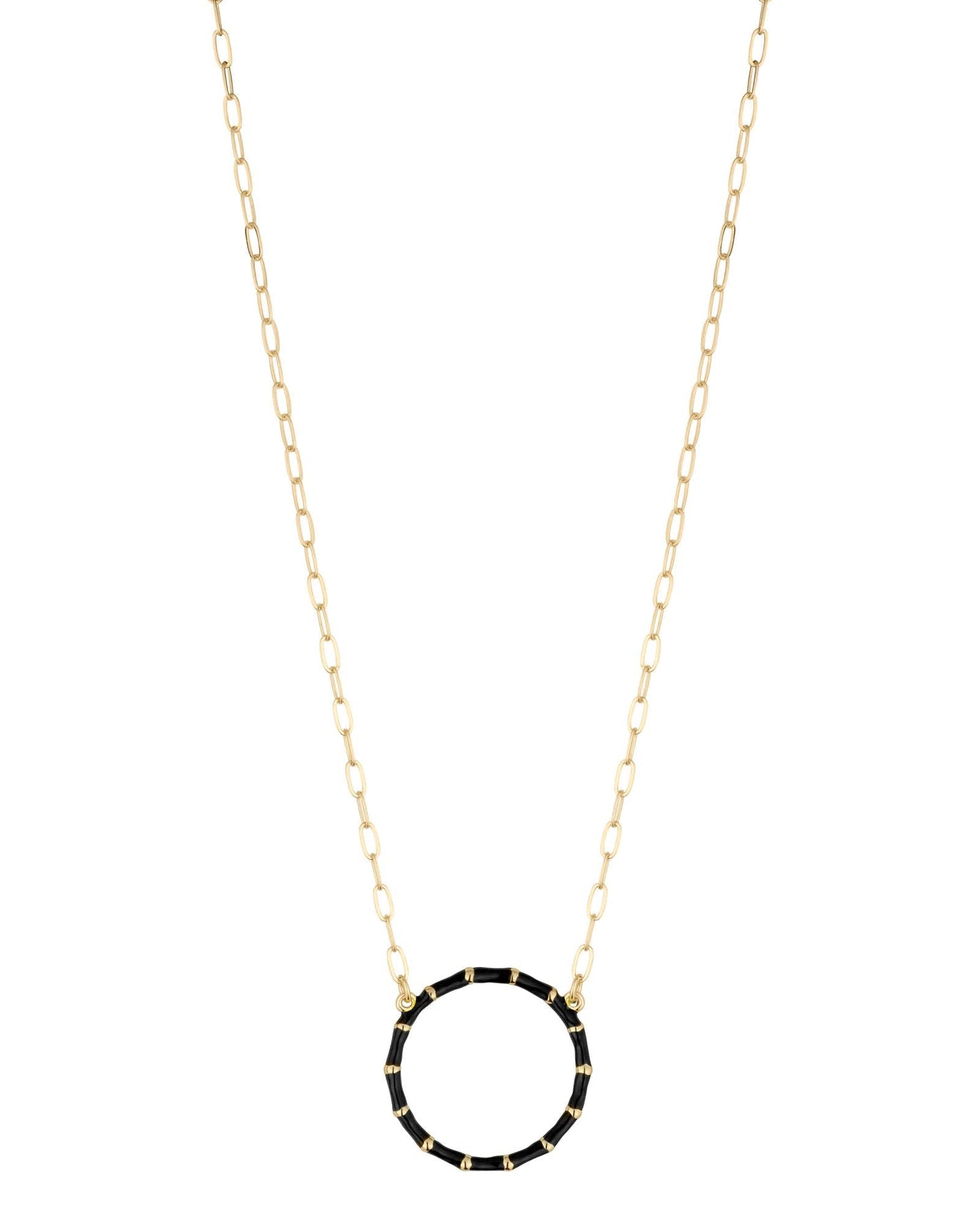 Bat Black Circle Necklace