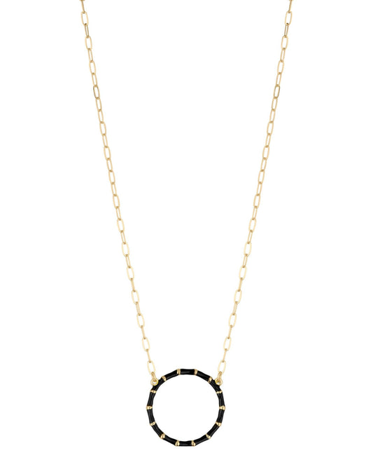 Bat Black Circle Necklace