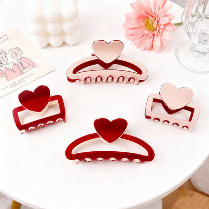 Valentine's Color-Block Heart Hair Clip