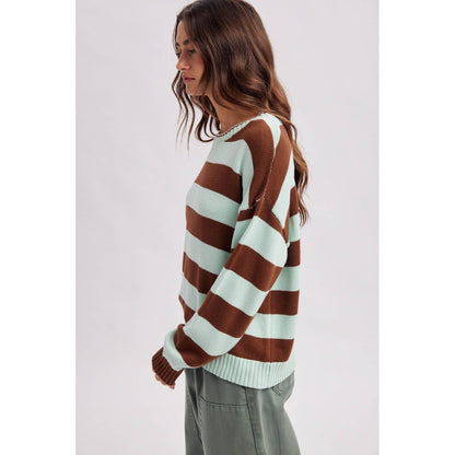 Mint Chocolate Chip Stripe Sweater
