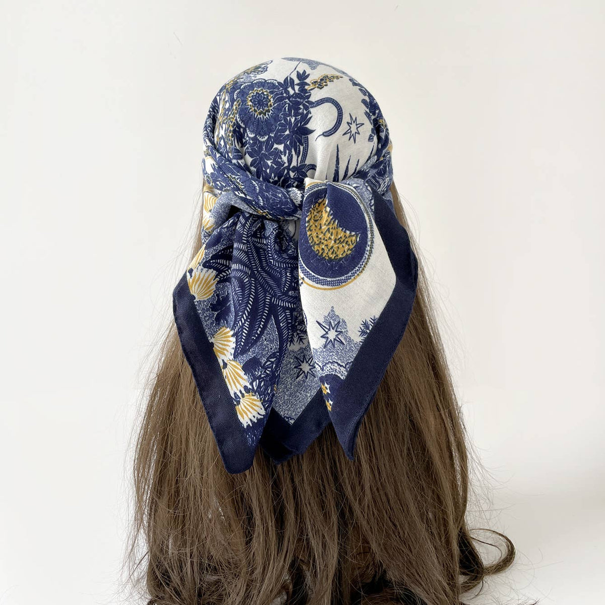 Vintage Floral Print Bandana Head Scarf