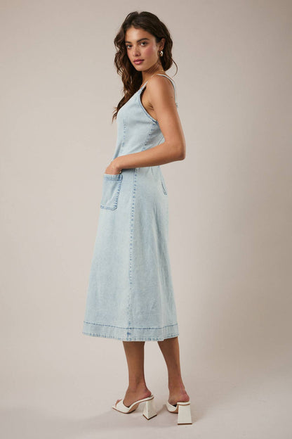 Light Wash Denim Midi Jumper