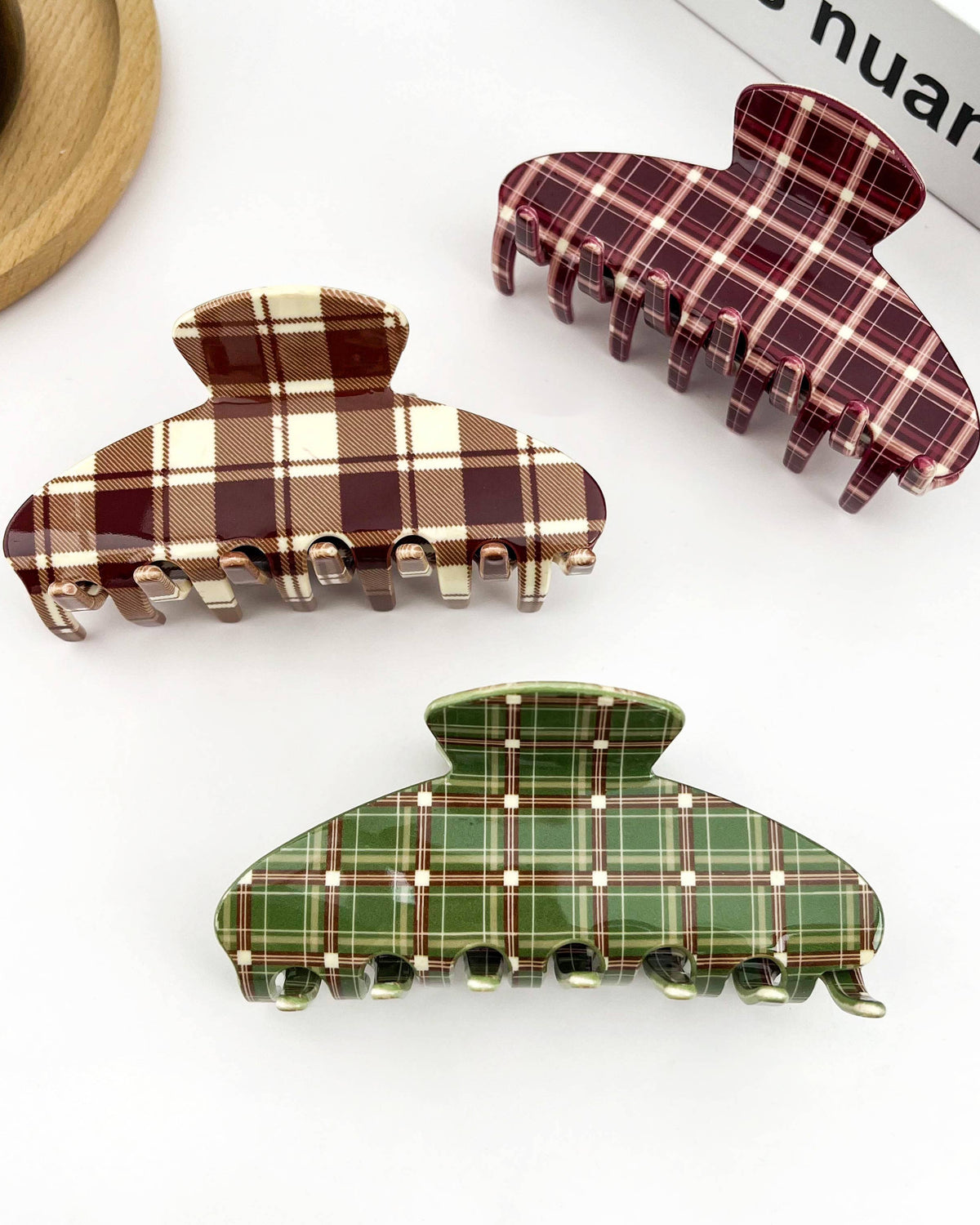 Vintage Plaid Hair Clip