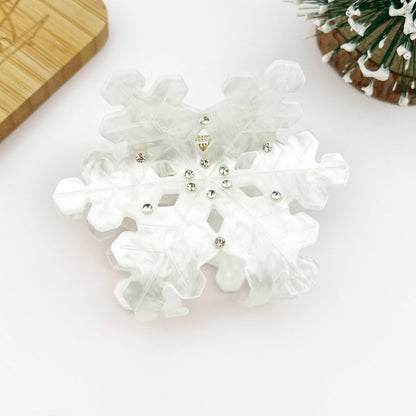 White Rhinestone Snowflake Claw Clip & Small Clip