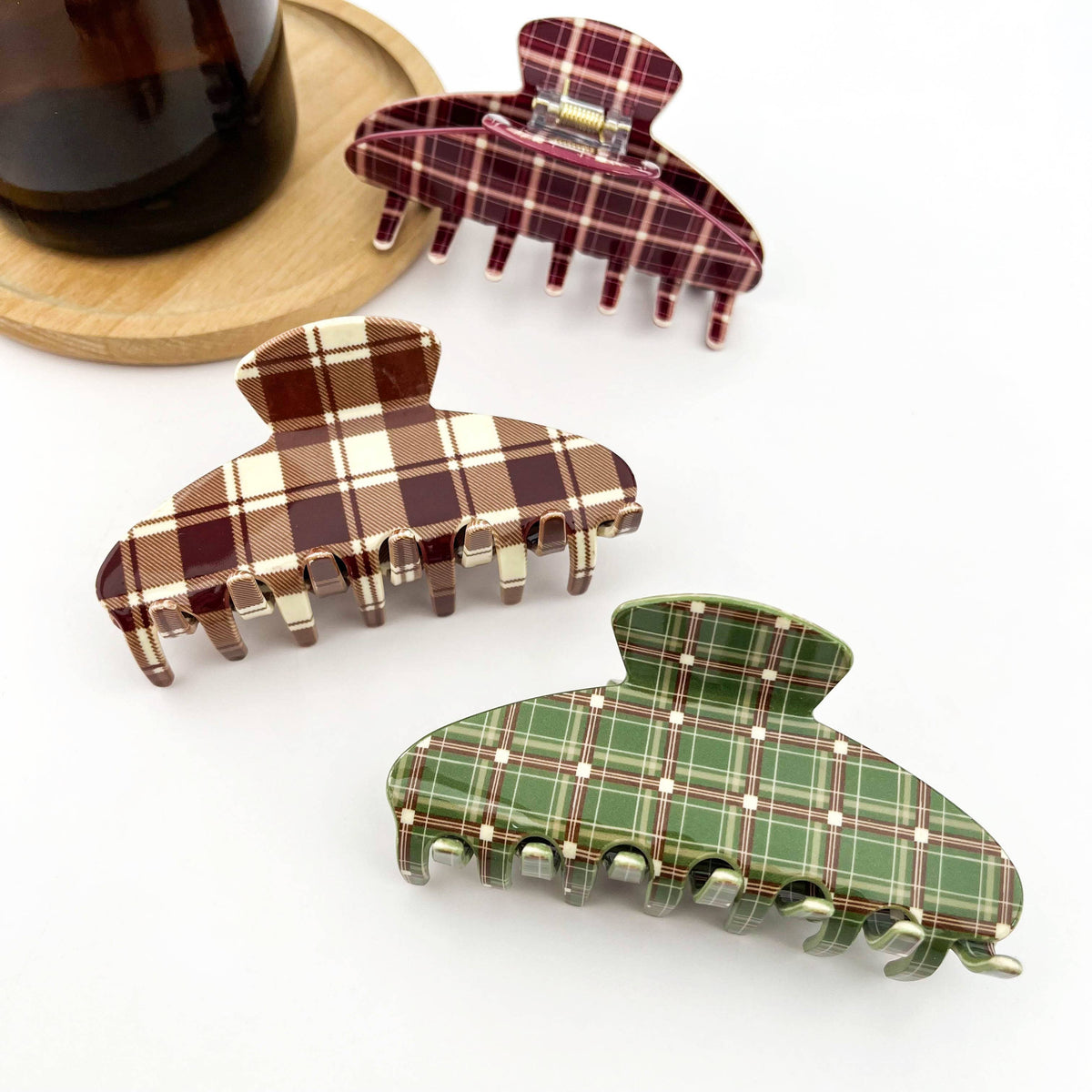 Vintage Plaid Hair Clip