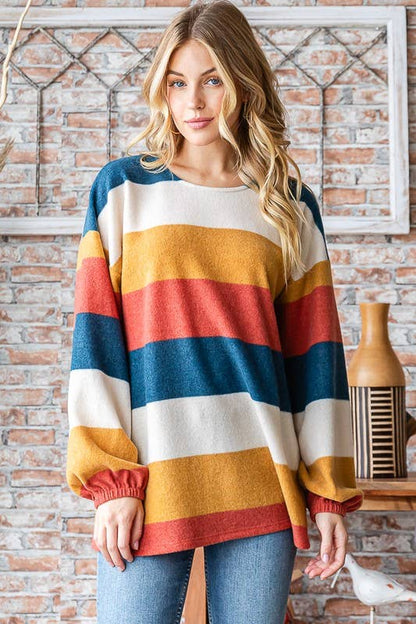 Autumn Multi Colored Stripe Pullover
