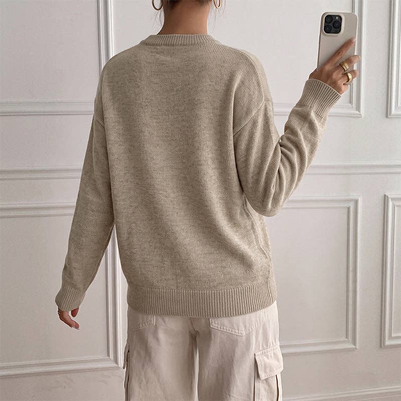 Colorblock Knit Long Sleeve Sweater