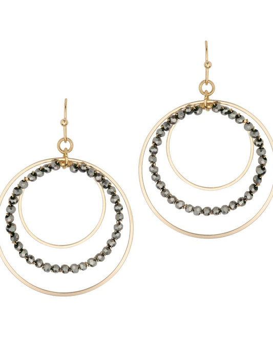 Pear Gold Hematite Earrings