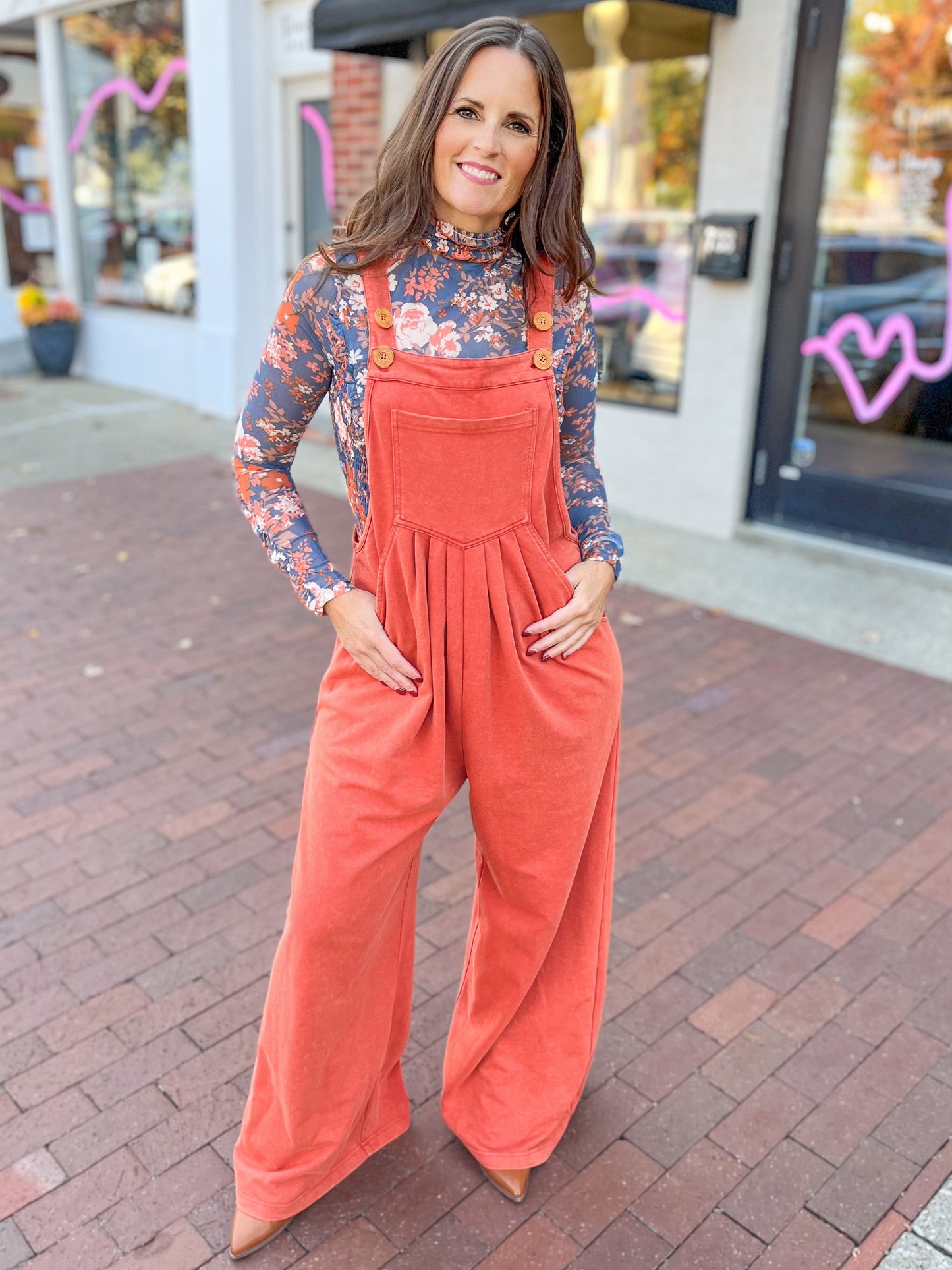 Navy Floral Ruched Layering Top