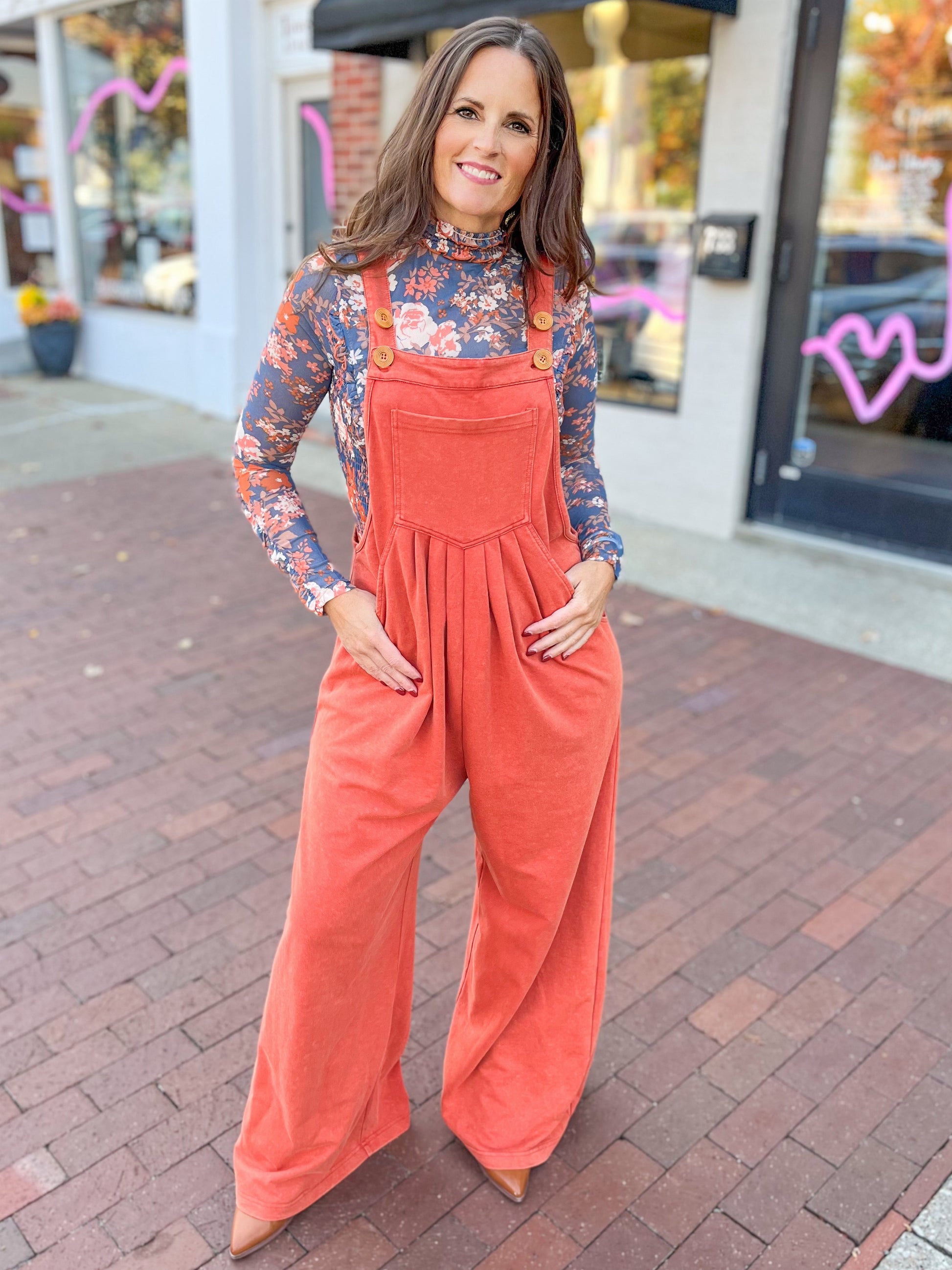 Navy Floral Ruched Layering Top