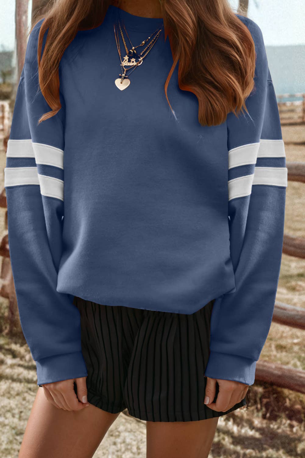 Varsity Stripe Detail Drop Shoulder Oversize Sweatshirt