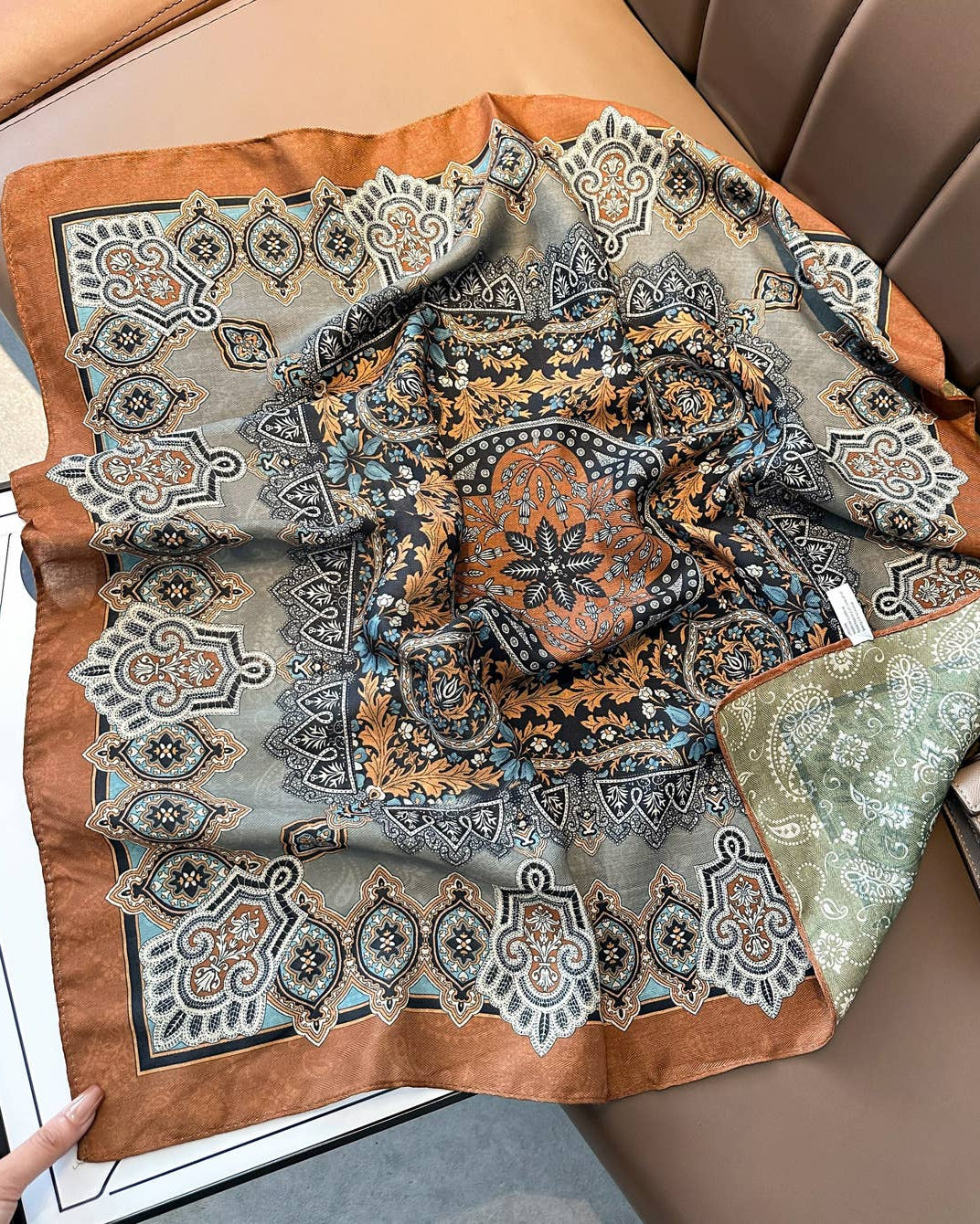 Western Paisley Double Sided Bandana Square Scarf