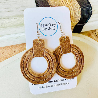 Embossed Ring Earrings: Vintage Cowboy