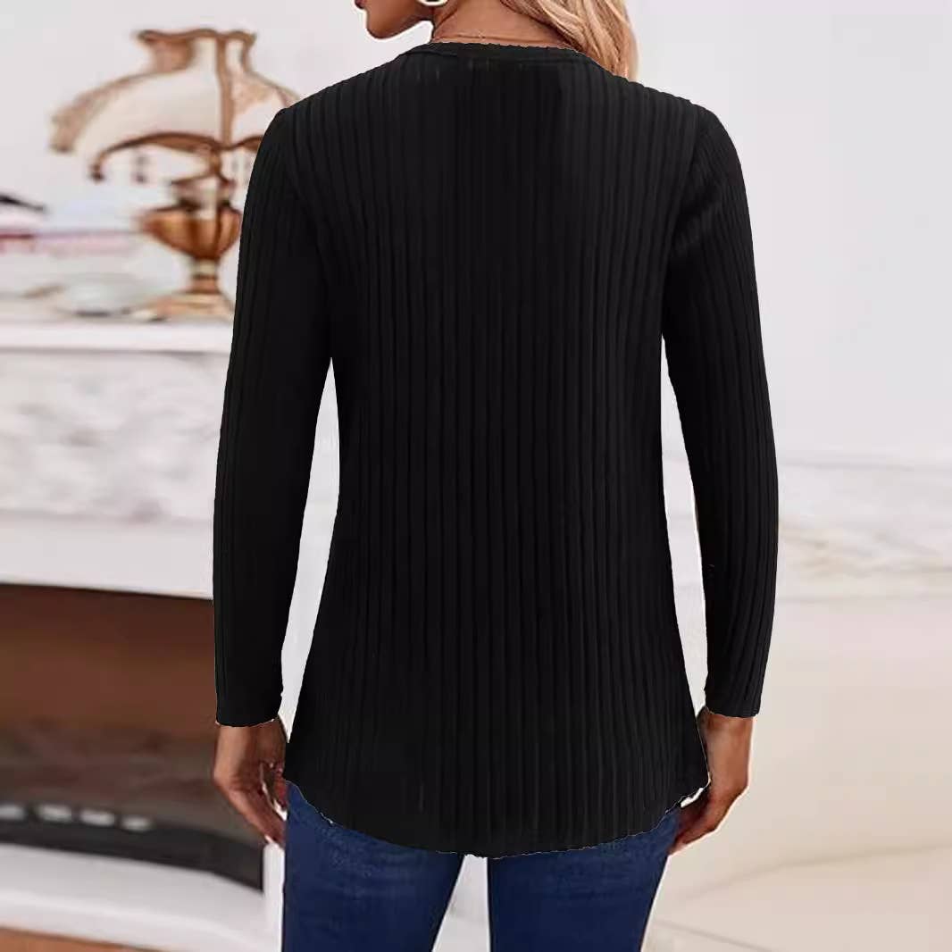 Black Button Accent Long Sleeve