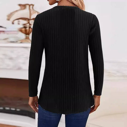 Black Button Accent Long Sleeve