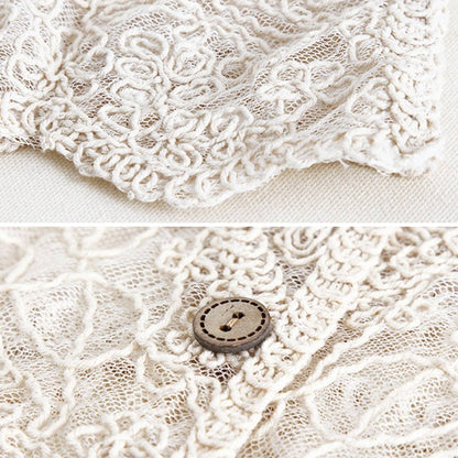Cream Delicate Lace Button Up Cardigan
