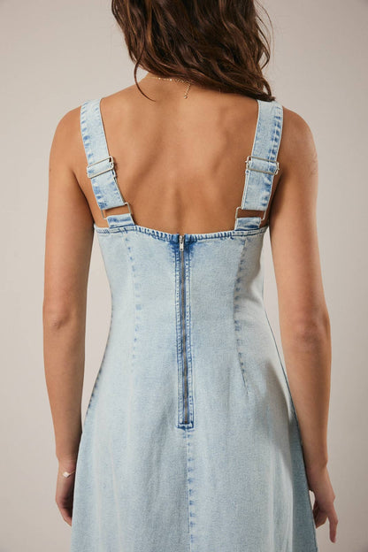 Light Wash Denim Midi Jumper