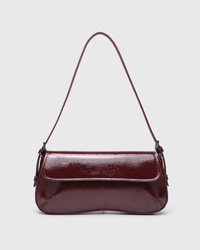 Patent Leather Baguette Shoulder Bag