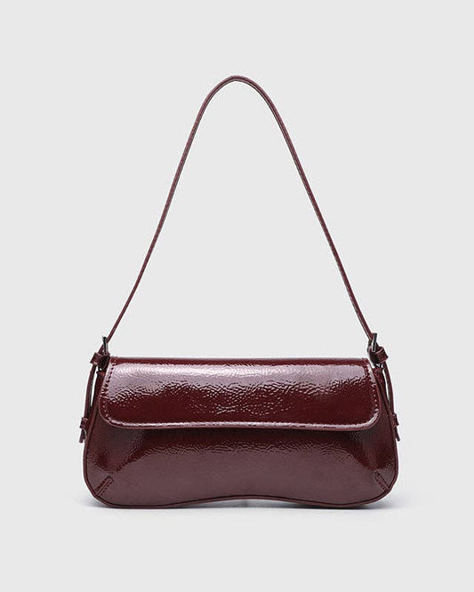 Patent Leather Baguette Shoulder Bag
