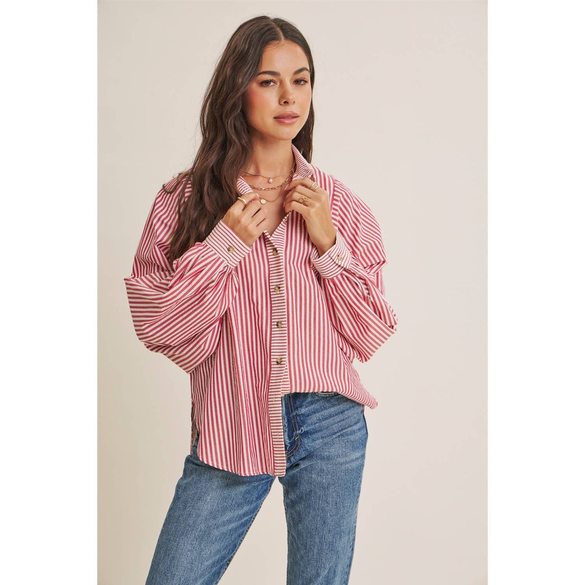 Frech Cafe Batwing Button Down Shirt
