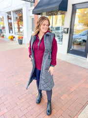 Charcoal Puffer Duster Vest