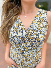 Ditsy Floral V Neck Midi Dress