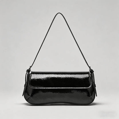 Patent Leather Baguette Shoulder Bag