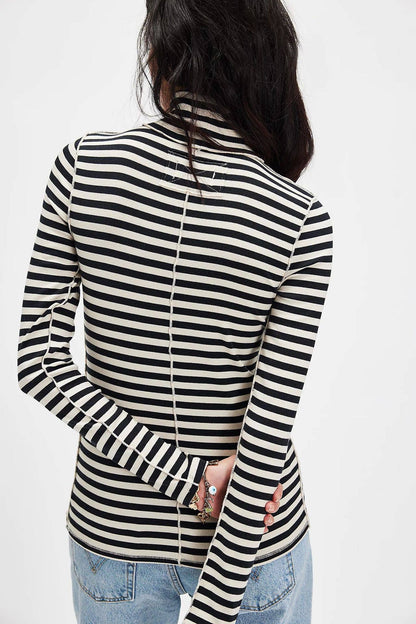 Stripe Long Sleeve Turtleneck