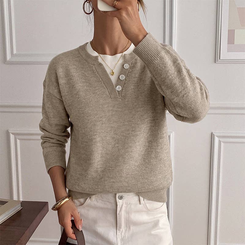 Colorblock Knit Long Sleeve Sweater