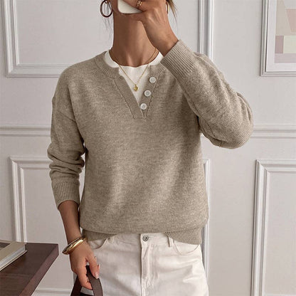 Colorblock Knit Long Sleeve Sweater