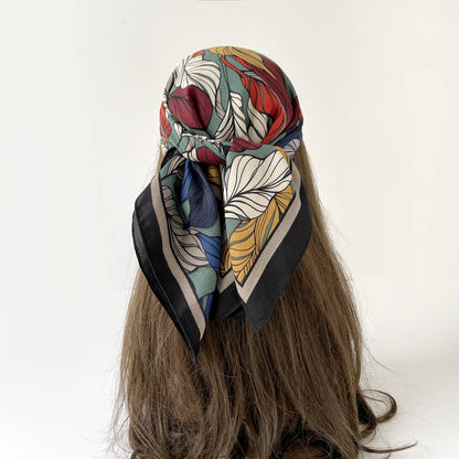 Vintage Floral Print Bandana Head Scarf