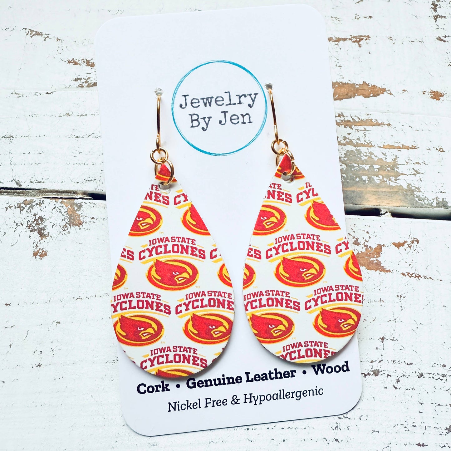 Iowa State University Medium Teardrop Earrings