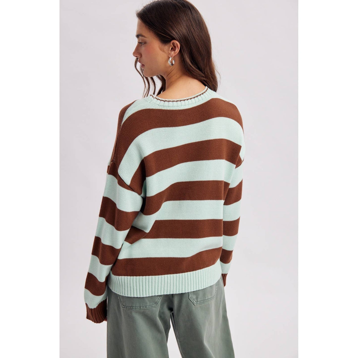Mint Chocolate Chip Stripe Sweater