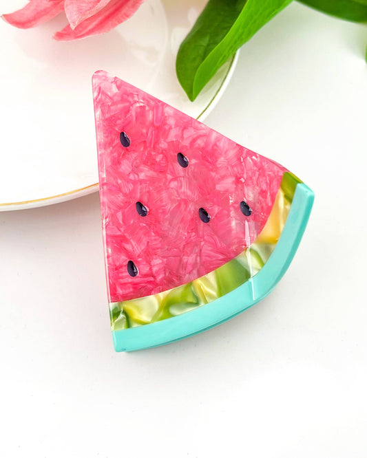 Watermelon Acetate Hair Claw Clip