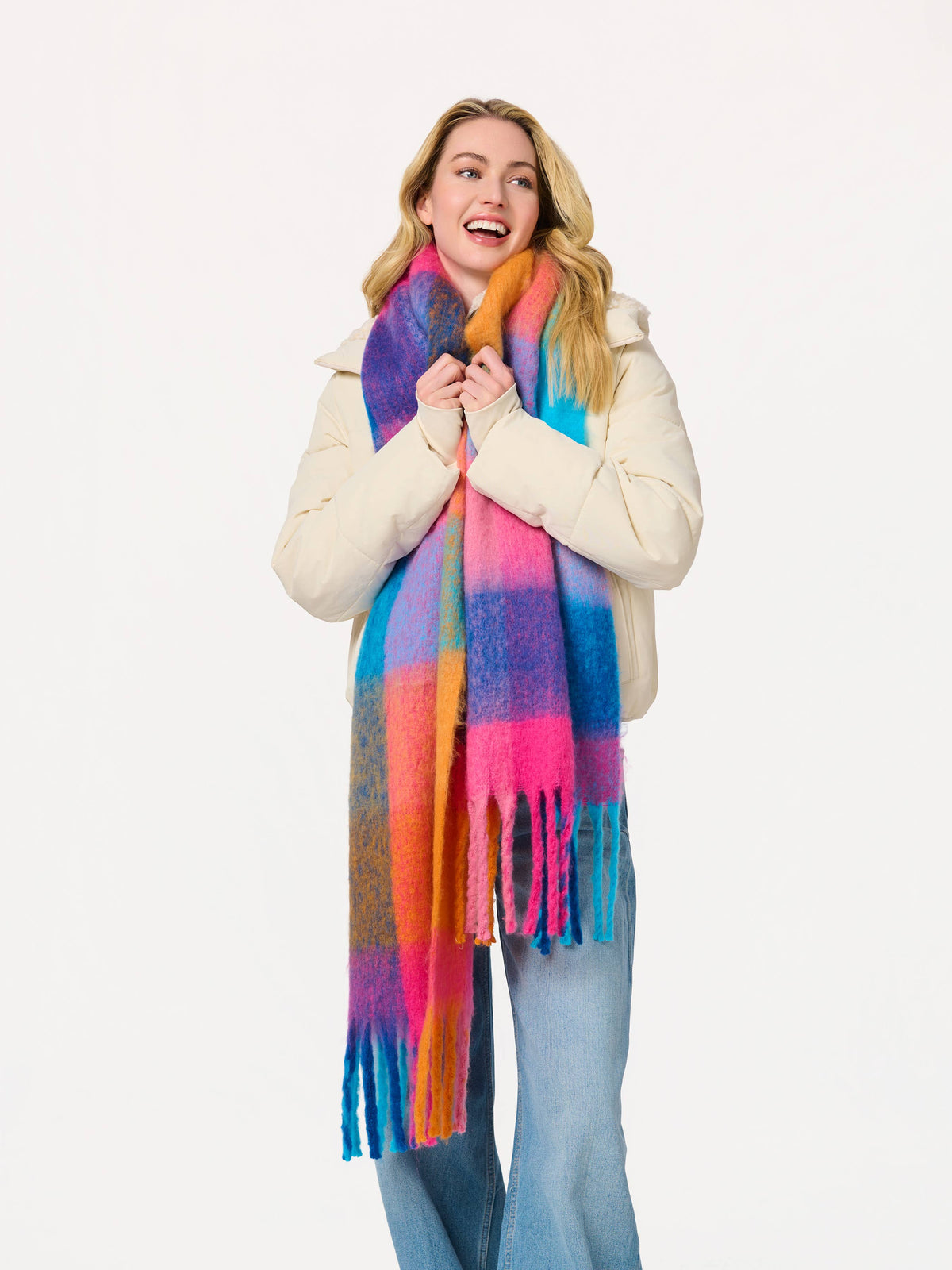 Oversized Cozy Colorful Scarf