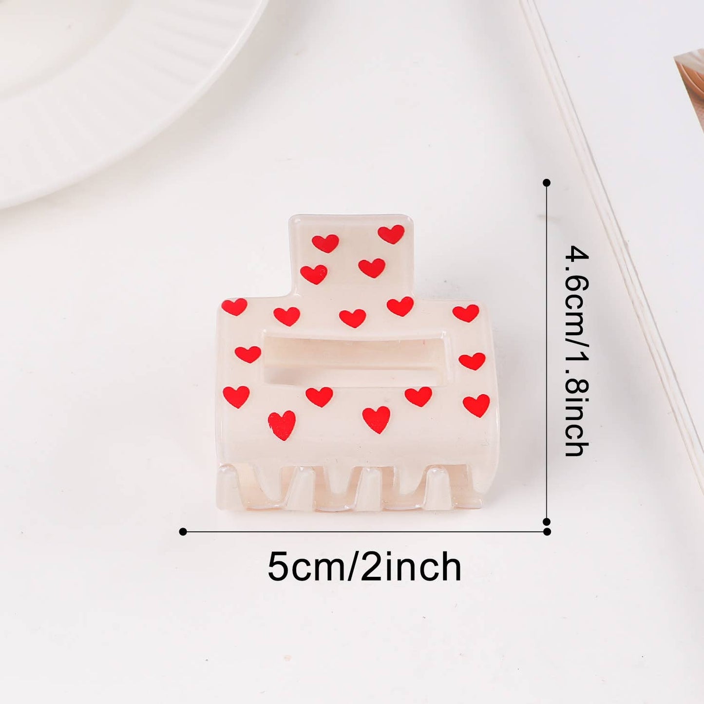 Valentine's Heart Print Romantic Hair Claw Clip