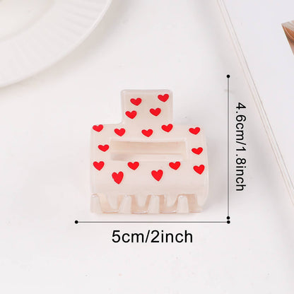 Valentine's Heart Print Romantic Hair Claw Clip