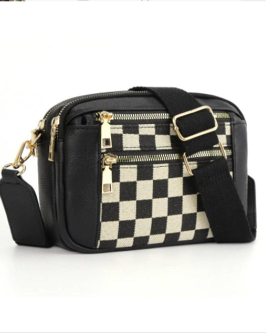 Color Blocked Zipper Crossbody Bag