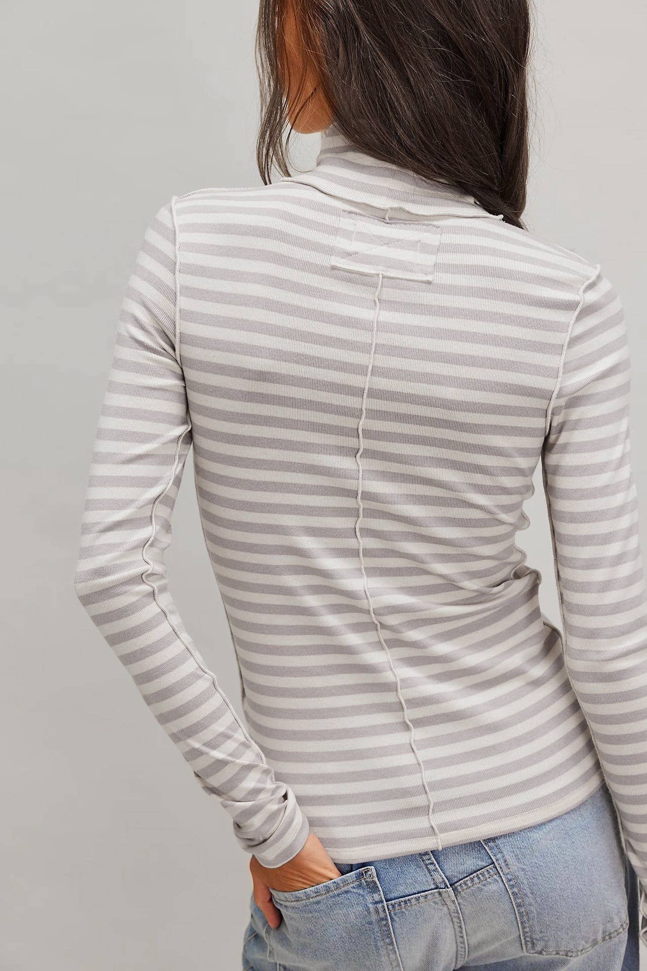 Stripe Long Sleeve Turtleneck