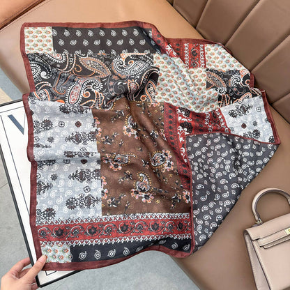 Double Sided Western Paisley Bandana Square Scarf