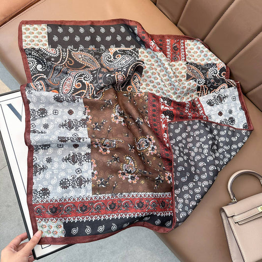Double Sided Western Paisley Bandana Square Scarf