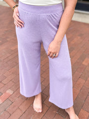 Lavender Wide Leg Pull-On Pants