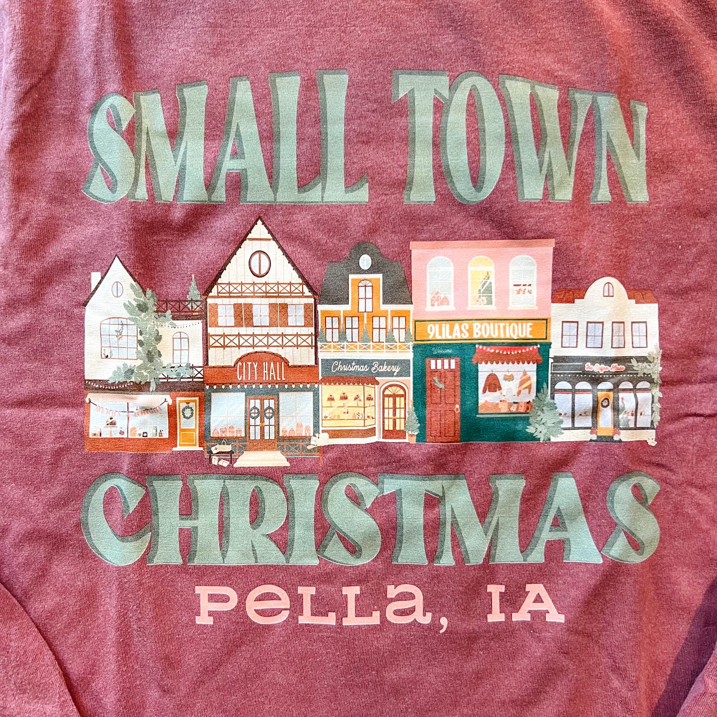 Small Town Christmas Long Sleeve Top