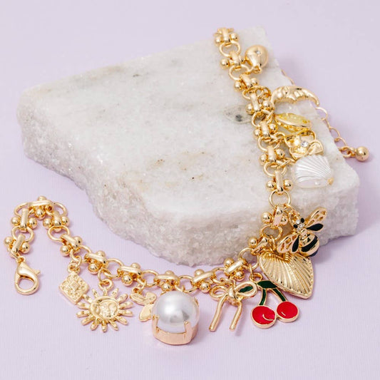 Cherry Charms Chain Bracelet