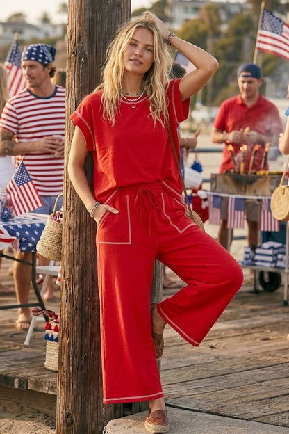 Scuba Raw Edge Lounge Drawstring Pant